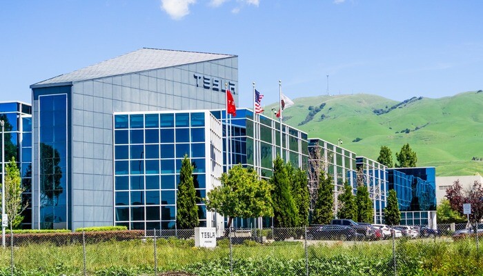 Exterior view of Tesla SolarCity offices and production facility in East San Francisco bay area, Silicon Valley